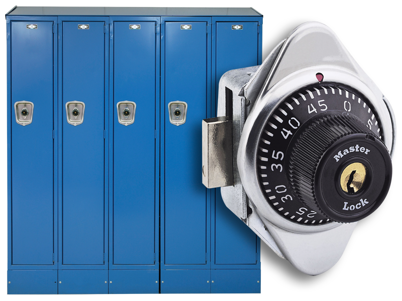 School Lockers and a Master Lock®